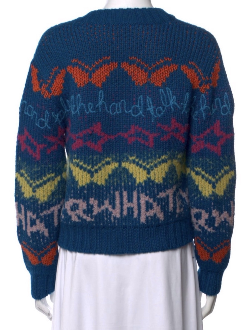 LINGUA FRANCA Luxury Embroidered Alpaca Wool Sweater • Womens LARGE • US 8 • NWT - Picture 7 of 13